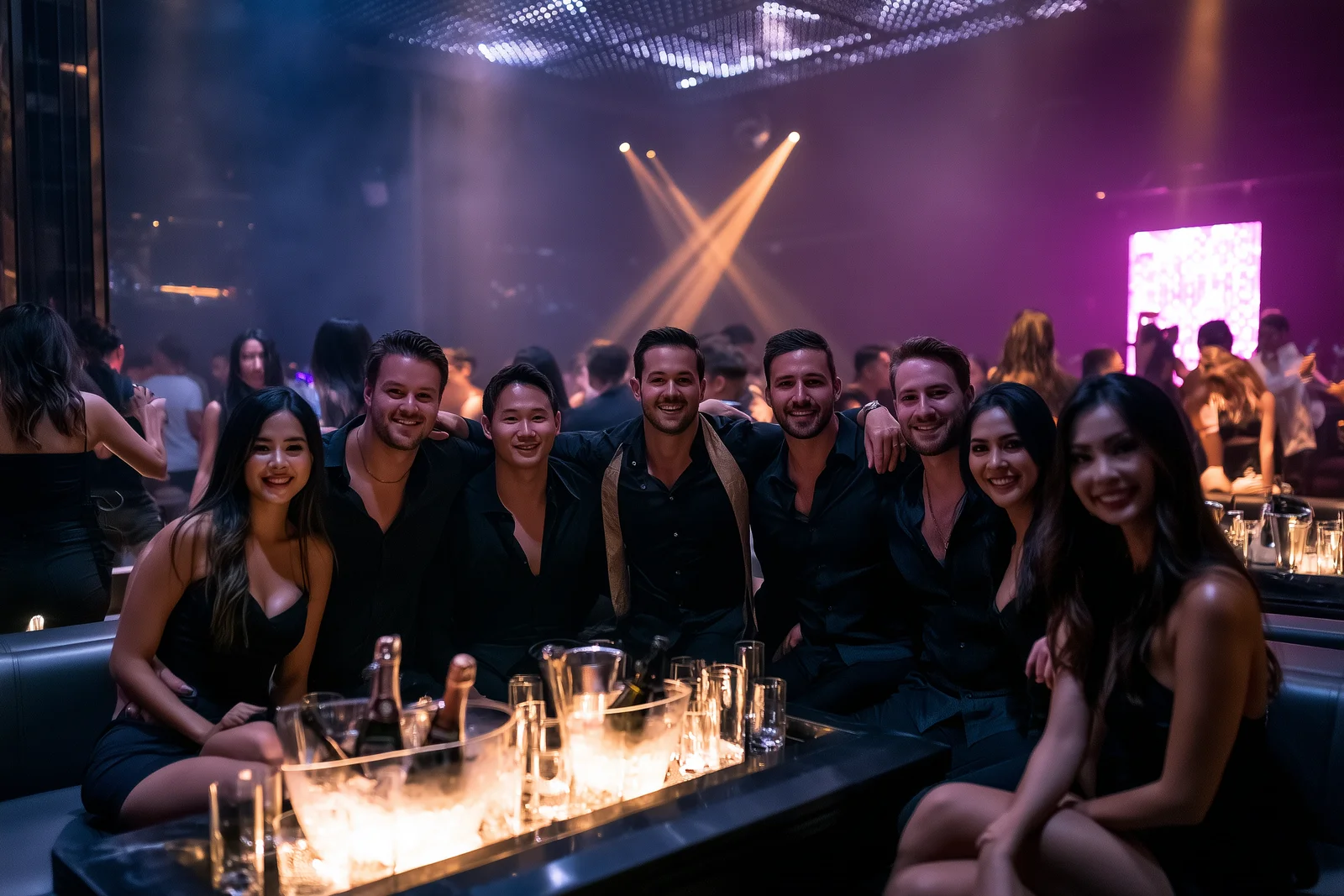 VIP table premium nightclub Pattaya bachelor party